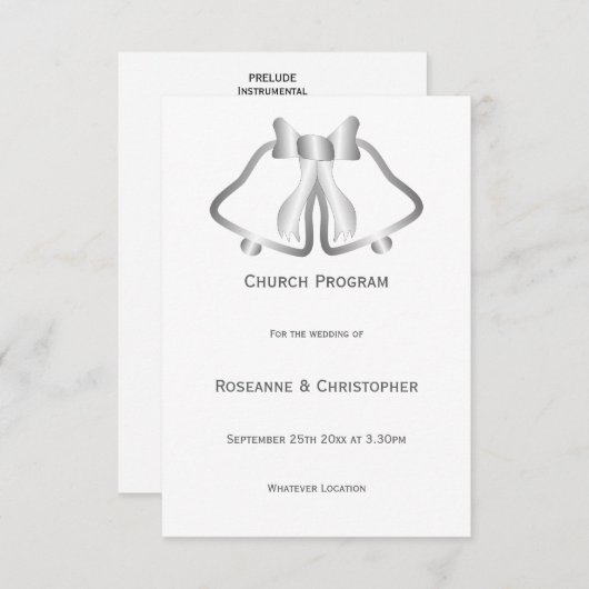 Silver Wedding Program Bells and Ribbon (Vorne/Hinten)