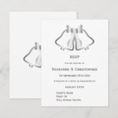 Silver Wedding RSVP Card Glocken und Ribbon Karte (Vorne/Hinten)