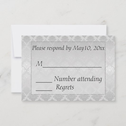 Silver Wedding RSVP Karte (Rückseite)