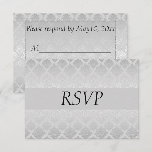 Silver Wedding RSVP Karte (Vorne/Hinten)