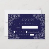 Silver Wedding RSVP mit Verzierten Blumengrafiken (Vorderseite)