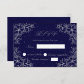Silver Wedding RSVP mit Verzierten Blumengrafiken (Vorne/Hinten)