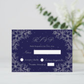 Silver Wedding RSVP mit Verzierten Blumengrafiken Karte (Stehend Vorderseite)
