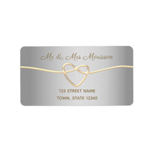 Silver Wedding Rücksendeadresse Adressaufkleber (Vorne)