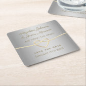 Silver Wedding Save the Date Rechteckiger Pappuntersetzer (angewinkelt)