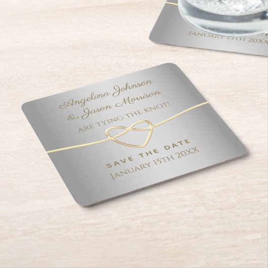 Silver Wedding Save the Date Rechteckiger Pappuntersetzer (angewinkelt)