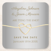 Silver Wedding Save the Date Rechteckiger Pappuntersetzer (Vorderseite)