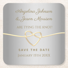 Silver Wedding Save the Date Rechteckiger Pappuntersetzer
