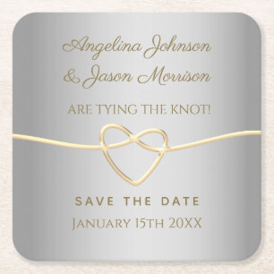 Silver Wedding Save the Date Rechteckiger Pappuntersetzer