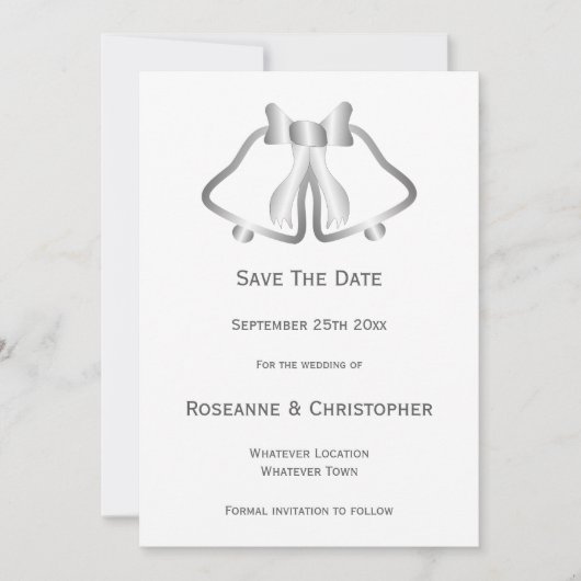 Silver Wedding Speichern Sie die Datumskartenglock Save The Date (Vorderseite)