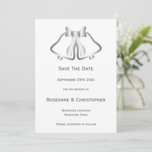 Silver Wedding Speichern Sie die Datumskartenglock Save The Date (Stehend Vorderseite)