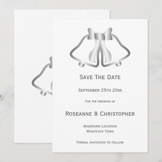 Silver Wedding Speichern Sie die Datumskartenglock Save The Date (Vorne/Hinten)