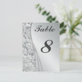 Silver Wedding Table Cards Nummern Postkarte (Stehend Vorderseite)