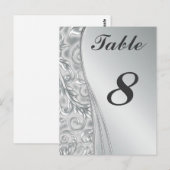 Silver Wedding Table Cards Nummern Postkarte (Vorne/Hinten)