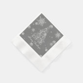Silver Weihnachtsbaum und Schneeflocken Papier Nap Serviette (Ecke)
