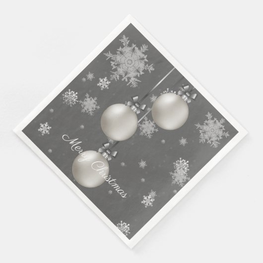 Silver Weihnachtsschmuck Papier Napkin Serviette (Ecke)