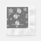 Silver Weihnachtsschmuck Papier Napkin Serviette (Vorderseite)