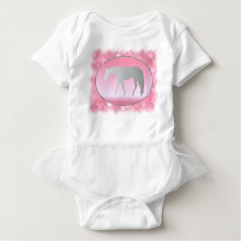 Silver Western Pleasure Horse on Pink Brokeh Baby T-shirt