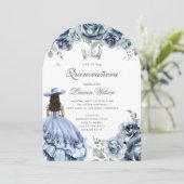 Silver Western Wonderland Quinceanera Einladung (Stehend Vorderseite)