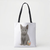 Silver Whiskers - Russisch Blue Kitten Tasche (Vorderseite)