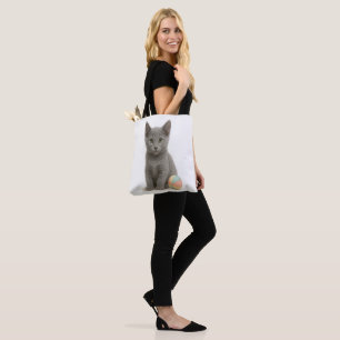 Silver Whiskers - Russisch Blue Kitten Tasche
