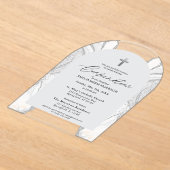 Silver White Agate Bestätigung Modernes Elegant Acryleinladungen (Ablage )