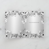 Silver White Anemone Gold Geometric Wedding Dankeskarte (Innenseite)