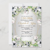 Silver White Anemone I Do GRILLEN Probe Dinner Einladung (Vorderseite)