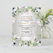 Silver White Anemone I Do GRILLEN Probe Dinner Einladung (Stehend Vorderseite)