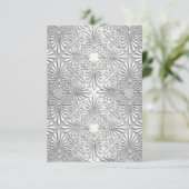 Silver White Art Deco Damask UAWG 2 RSVP Karte (Stehend Vorderseite)