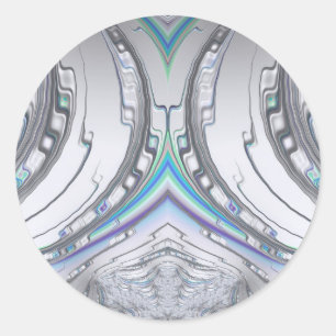 Silver White Blue Green ~ Klassischer Rundaufklebe Runder Aufkleber