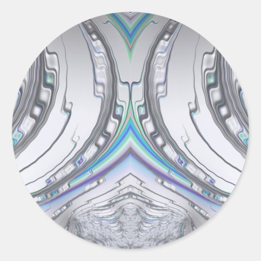 Silver White Blue Green ~ Klassischer Rundaufklebe Runder Aufkleber (Vorderseite)