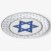 Silver White Blue Star von David Pesach Pessach Pappteller (Schrägansicht)