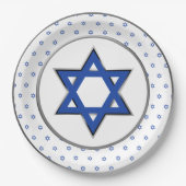 Silver White Blue Star von David Pesach Pessach Pappteller (Vorderseite)