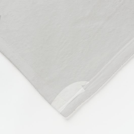 Silver white botanic pattern monogram fleecedecke (Ecke)