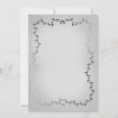 Silver White Botanical Blätter Storybook Wedding Einladung (Rückseite)
