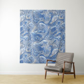 Silver White Bright Blue Marmormuster Wandteppich (Beispiel)