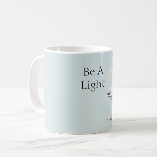Silver White Candle Be A Light Kaffeetasse (Vorderseite Links)