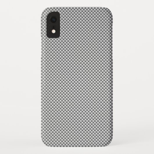 Silver White Carbon Fibre Print Case-Mate iPhone Hülle (Rückseite)