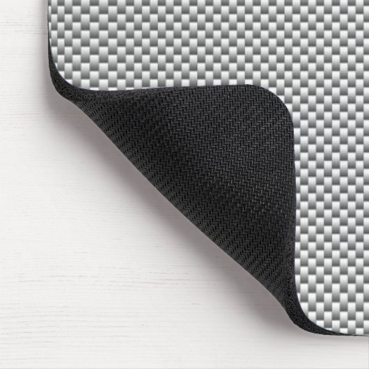 Silver White Carbon Fibre Print Mousepad (Ecke)