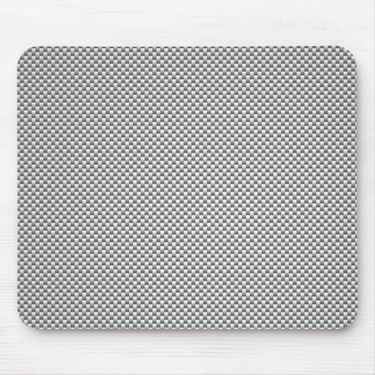 Silver White Carbon Fibre Print Mousepad (Vorne)