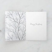 Silver White Christmas Winter Trees Karte (Innenseite)
