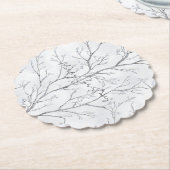 Silver White Christmas Winter Trees Untersetzer (angewinkelt)