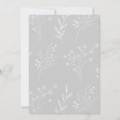 Silver White Corner Floral Boho Sitzkarten Einladung (Rückseite)