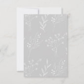 Silver White Corner Floral Boho Wedding Dankeskarte (Rückseite)