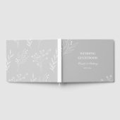 Silver White Corner Floral Boho Wedding Gästebuch (Voll)