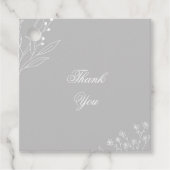 Silver White Corner Floral Boho Wedding Geschenkanhänger (Vorderseite)