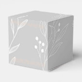 Silver White Corner Floral Boho Wedding Geschenkschachtel (Rückseite)