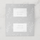 Silver White Corner Floral Boho Wedding Platzkarte (Außenseite Aufgefaltet)