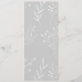Silver White Corner Floral Boho Wedding Programm (Rückseite)